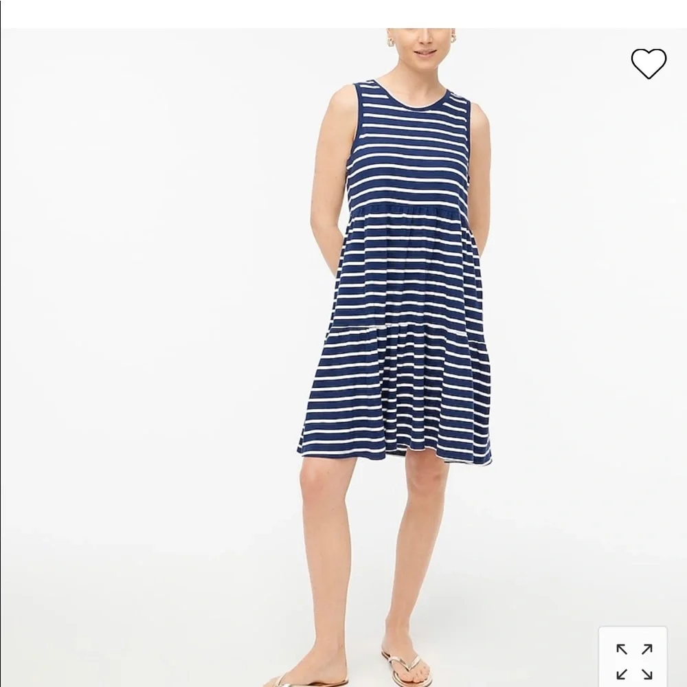 #483 NWT J Crew XL Blue Stripped Dress